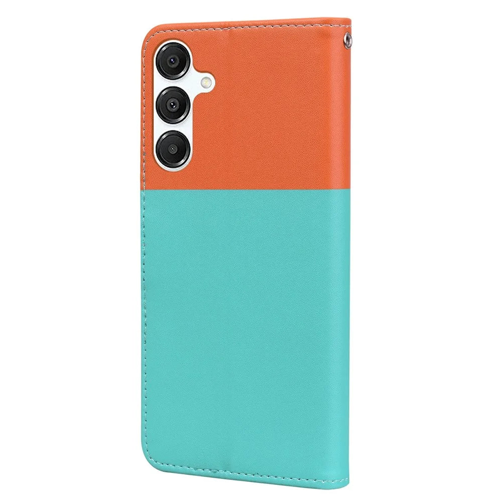 Cartoon Pet Series for Samsung Galaxy A16 5G / 4G / A26 5G Wallet Phone Case Splicing Leather Flip Cover - Sky Blue - 5