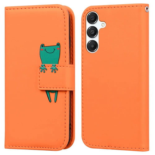 For Samsung Galaxy A16 5G / 4G / A26 5G Case Cartoon Pattern Wallet Leather Phone Cover - Orange - 1