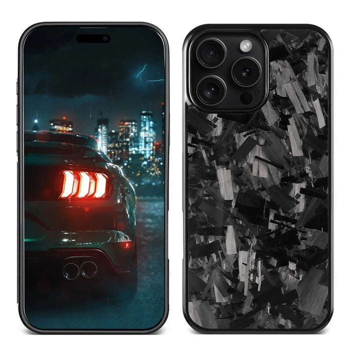 For iPhone 16 Pro Max Magnetic Case Large Texture Aramid Fiber + TPU Phone Cover - Black - 1