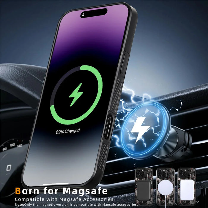 For iPhone 16 Pro Max Magnetic Case Large Texture Aramid Fiber + TPU Phone Cover - Black - 3