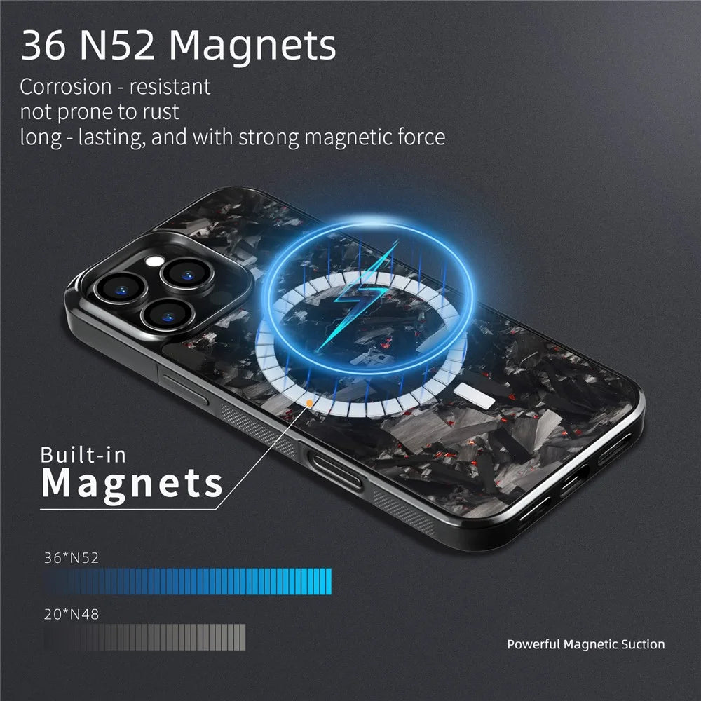 For iPhone 16 Pro Max Magnetic Case Large Texture Aramid Fiber + TPU Phone Cover - Black - 4