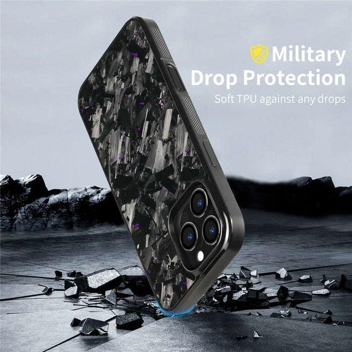 For iPhone 16 Pro Max Magnetic Case Large Texture Aramid Fiber + TPU Phone Cover - Black - 5
