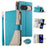 Leather Case For Google Pixel 10 Pro  /  10  /  9 Pro  /  9 Zipper Wallet Color Splicing Flip Phone Cover with Straps - Lake Blue - 1
