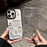 For iPhone 16 Pro Max Clear Phone Case TPU Back Cover with 3D Pattern Sticker - Transparent Black - 3