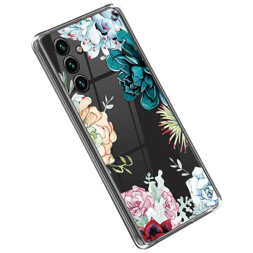 For Samsung Galaxy A14 5G / A14 4G Pattern Printing Soft TPU IMD Phone Case Anti-drop Anti-scratch Cover - Succulent Plant - 1