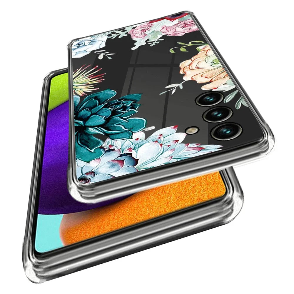 For Samsung Galaxy A14 5G / A14 4G Pattern Printing Soft TPU IMD Phone Case Anti-drop Anti-scratch Cover - Succulent Plant - 2