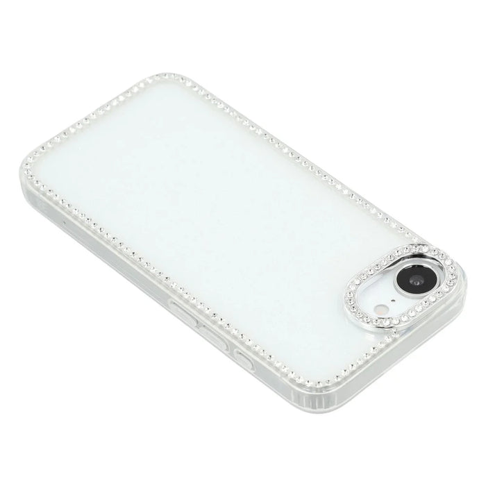 For iPhone 17e / 16e Case Rhinestone Edge Glitter Back TPU + PC IMD Phone Cover - Glitter Transparent - 5