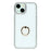 For iPhone 14 / 13 Case with Ring Kickstand Rhinestone Edge TPU + PC IMD Phone Cover - Glitter White - 2