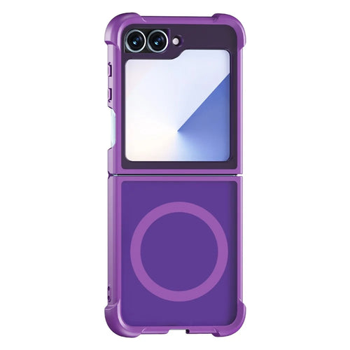 For Samsung Galaxy Z Flip7 FE 5G / Z Flip6 5G Magnetic Case Shockproof Matte PC + TPU Phone Cover - Purple - 1
