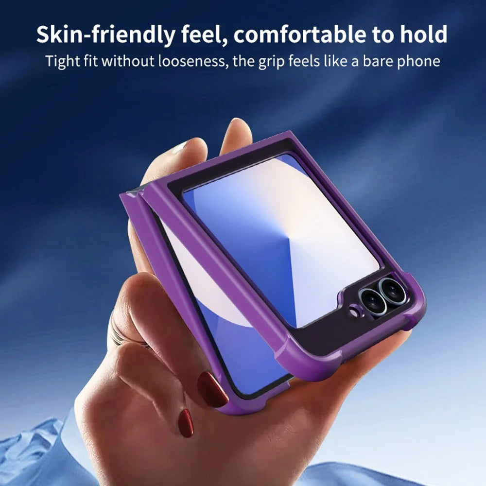 For Samsung Galaxy Z Flip7 FE 5G / Z Flip6 5G Magnetic Case Shockproof Matte PC + TPU Phone Cover - Purple - 3