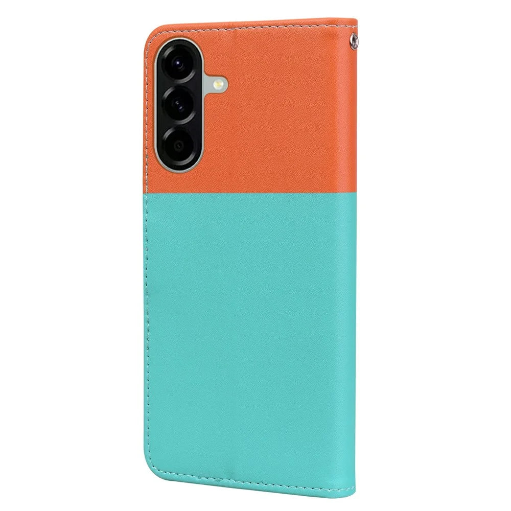 Cartoon Pet Series for Samsung Galaxy A56 5G Wallet Phone Case Splicing Leather Flip Cover - Sky Blue - 5