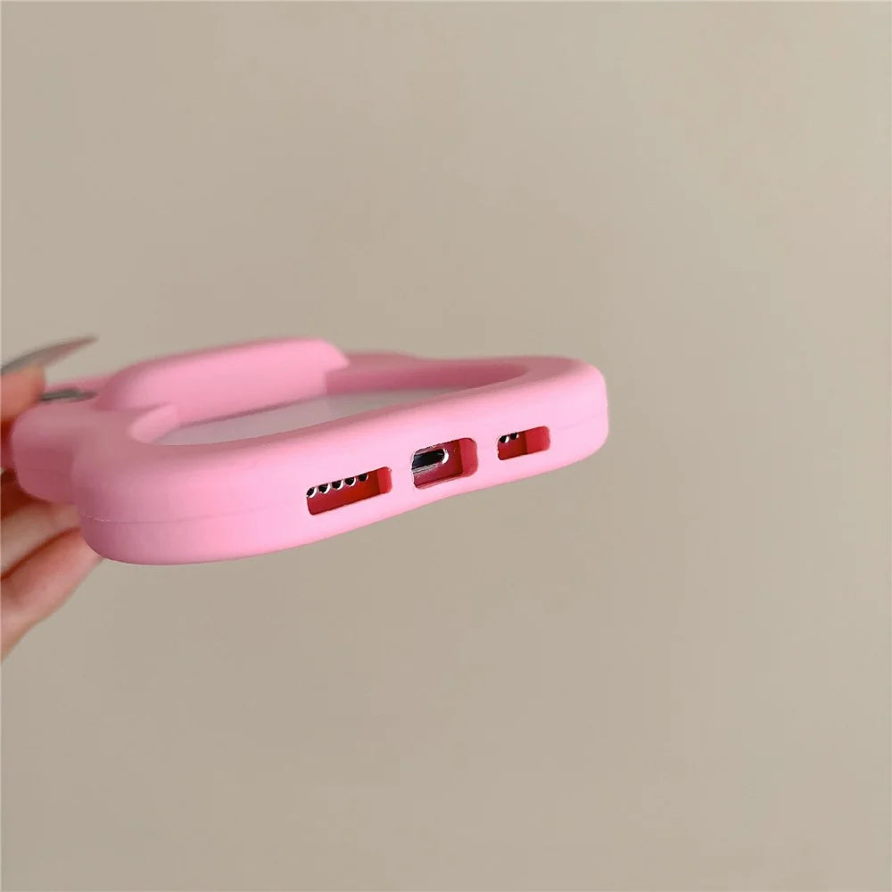 For iPhone 15 Pro Max Silicone Case Cute Hollow Butterfly Bow Design Shockproof Phone Back Cover - 7