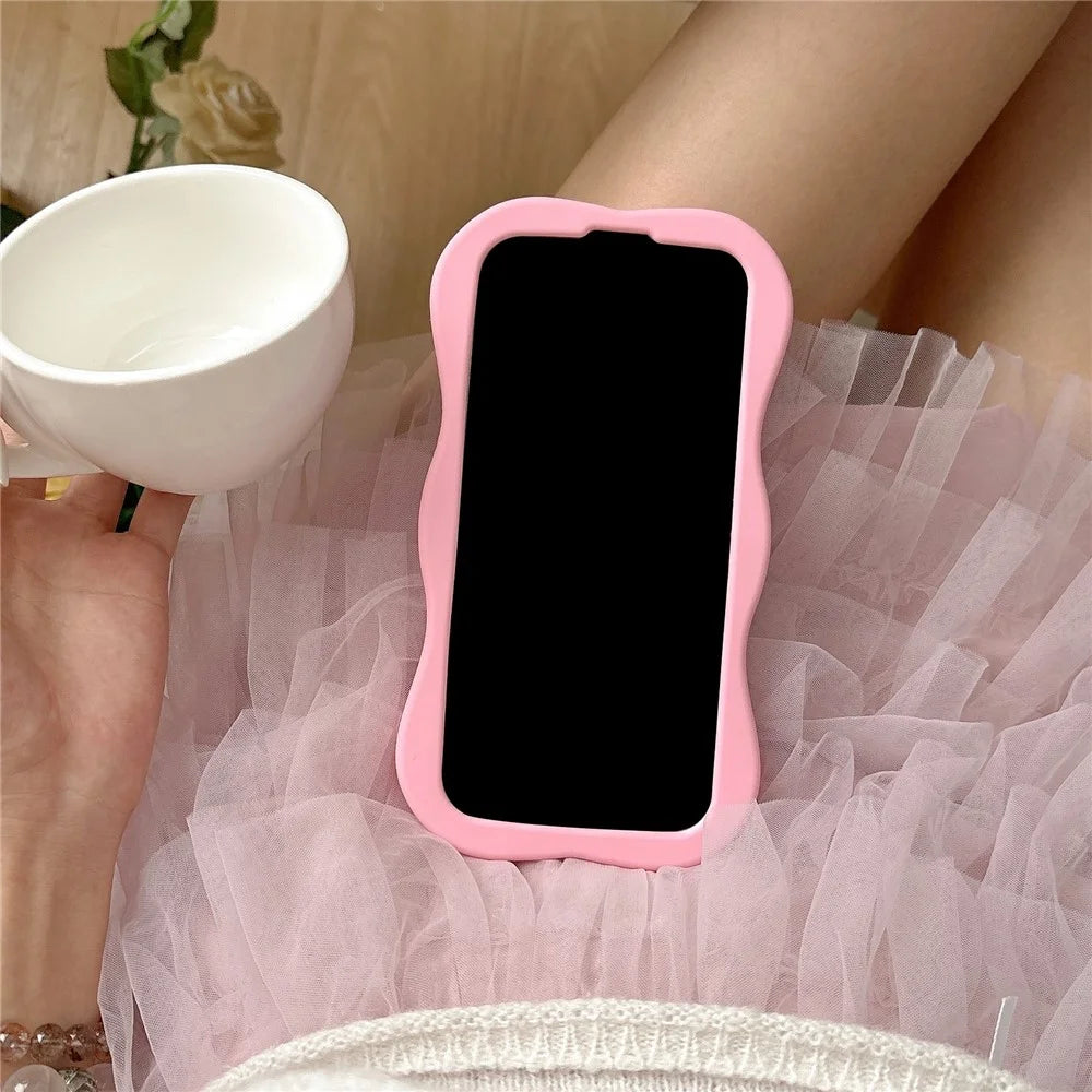 For iPhone 15 Pro Silicone Case Cute Hollow Butterfly Bow Design Shockproof Phone Back Cover - 4