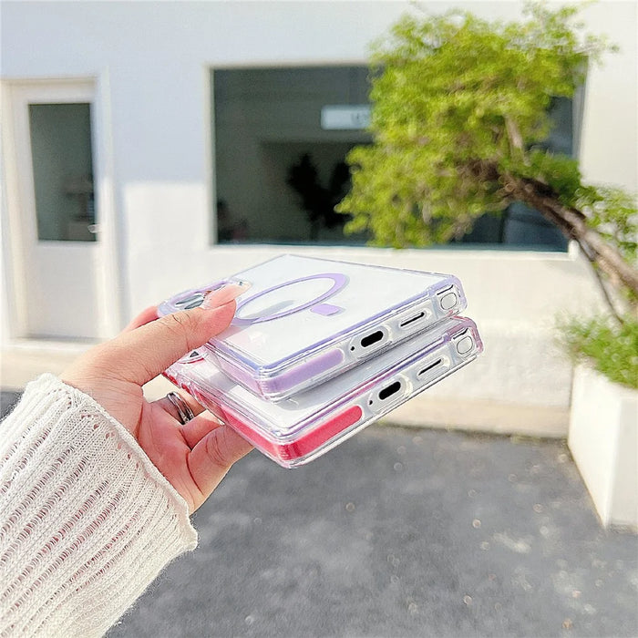 For Samsung Galaxy S25 Ultra Magnetic Case Clear TPU Phone Back Cover - Pink - 5