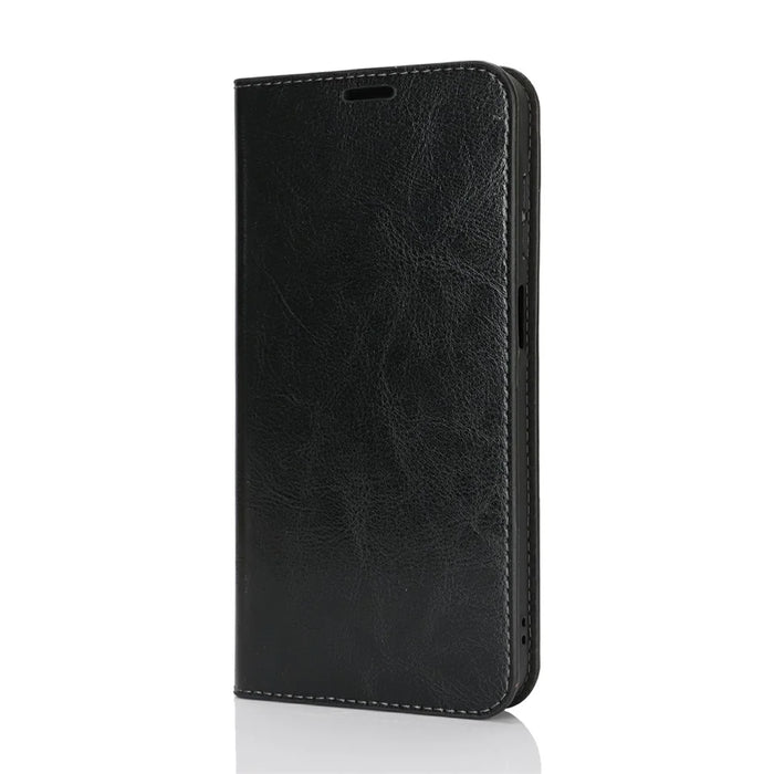 For Samsung Galaxy A26 5G Case Crazy Horse Texture Split Leather Wallet Phone Cover - Black - 7
