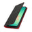 For Samsung Galaxy A26 5G Edge Wallet Case Genuine Cow Leather Phone Cover Litchi Texture - Black - 5