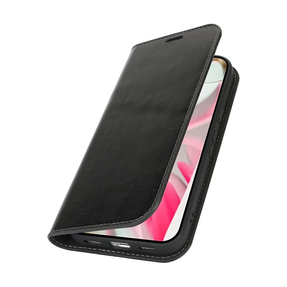 For Google Pixel 10 / 10 Pro Case Crazy Horse Texture Split Leather Wallet Phone Cover - Black - 4