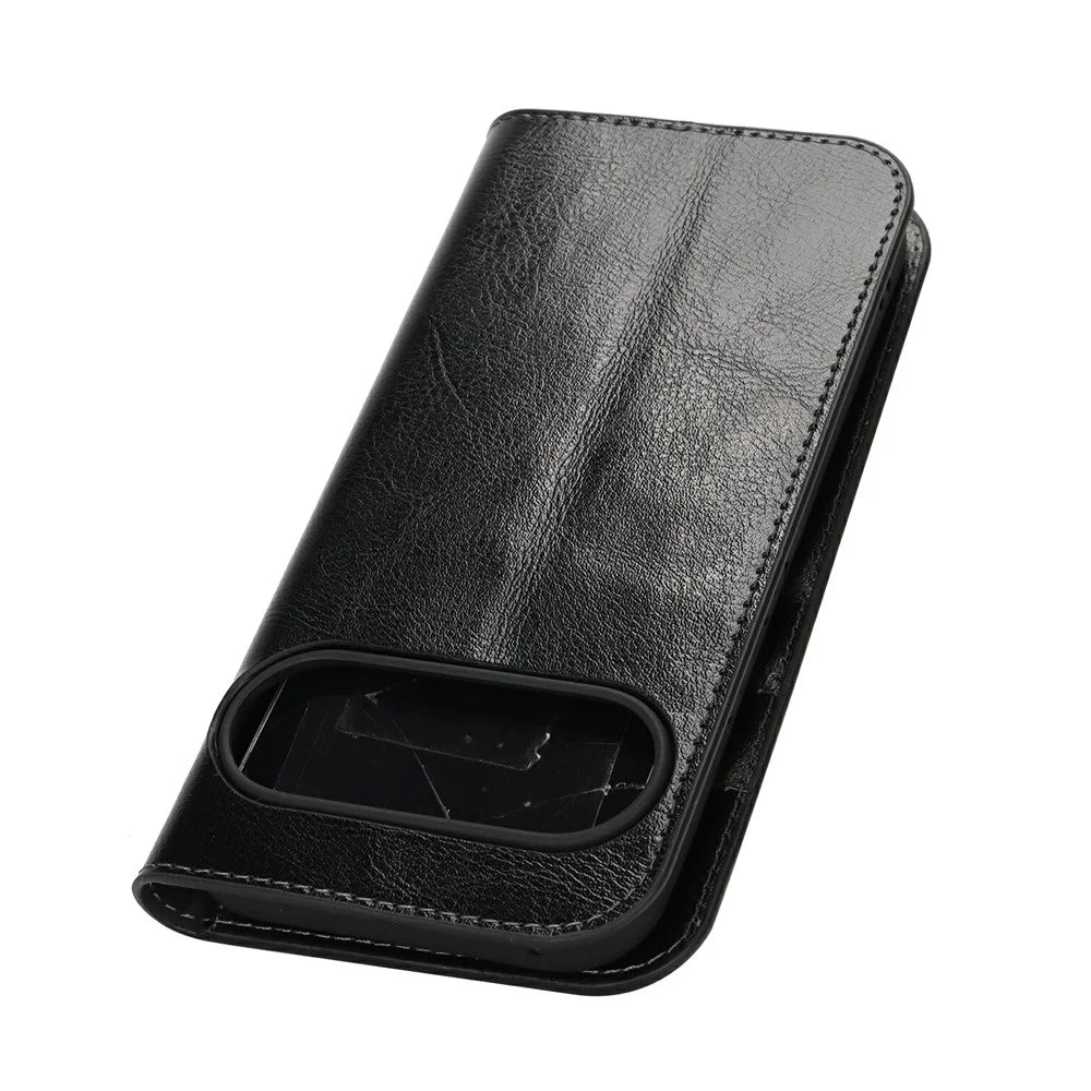 For Google Pixel 10 / 10 Pro Case Crazy Horse Texture Split Leather Wallet Phone Cover - Black - 5