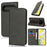 For Google Pixel 10 Pro XL Case PU Leather Calf Textured Magnetic Closing Smart Phone Cover - Black - 1