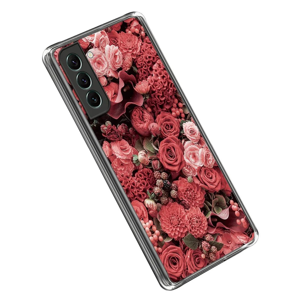 For Samsung Galaxy S23 Flexible TPU Phone Case Pattern Printing IMD Ultra Slim Protective Cover - Artless Million Flowers - 1