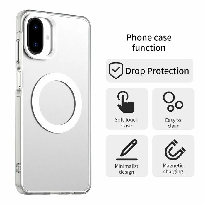 For Samsung Galaxy A07 4G Magnetic Case Anti Drop Hybrid Phone Back Cover - White - 5
