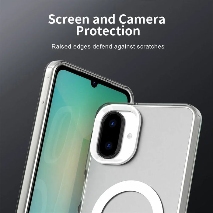 For Samsung Galaxy A07 4G Magnetic Case Anti Drop Hybrid Phone Back Cover - White - 6