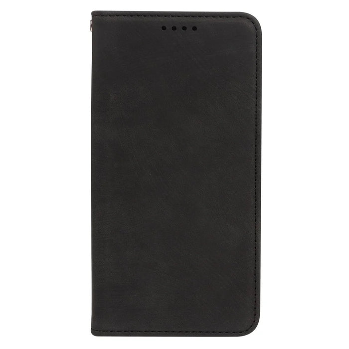 For Samsung Galaxy A36 5G Case Strong Magnetic Leather Wallet Phone Cover with Striped Texture - Black - 5