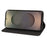 For Samsung Galaxy S24+ Case Strong Magnetic Leather Wallet Phone Cover with Striped Texture - Black - 4