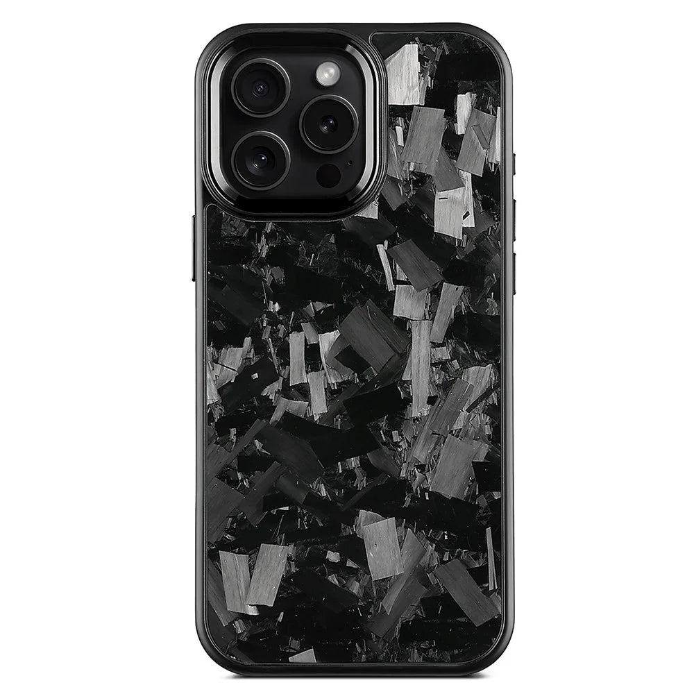 For iPhone 16 Pro Max Magnetic Case Large Texture Aramid Fiber + TPU Phone Cover with Metal Lens Frame - Black Lens Frame + Black - 1