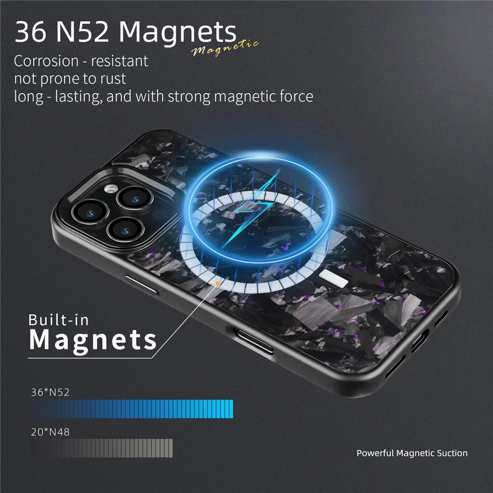 For iPhone 16 Pro Max Magnetic Case Large Texture Aramid Fiber + TPU Phone Cover with Metal Lens Frame - Black Lens Frame + Black - 3