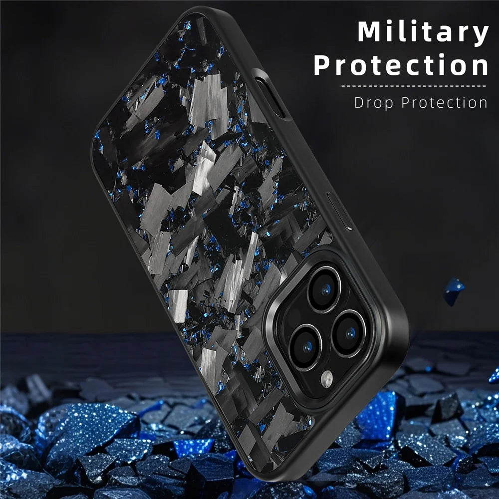 For iPhone 16 Pro Max Magnetic Case Large Texture Aramid Fiber + TPU Phone Cover with Metal Lens Frame - Black Lens Frame + Black - 4