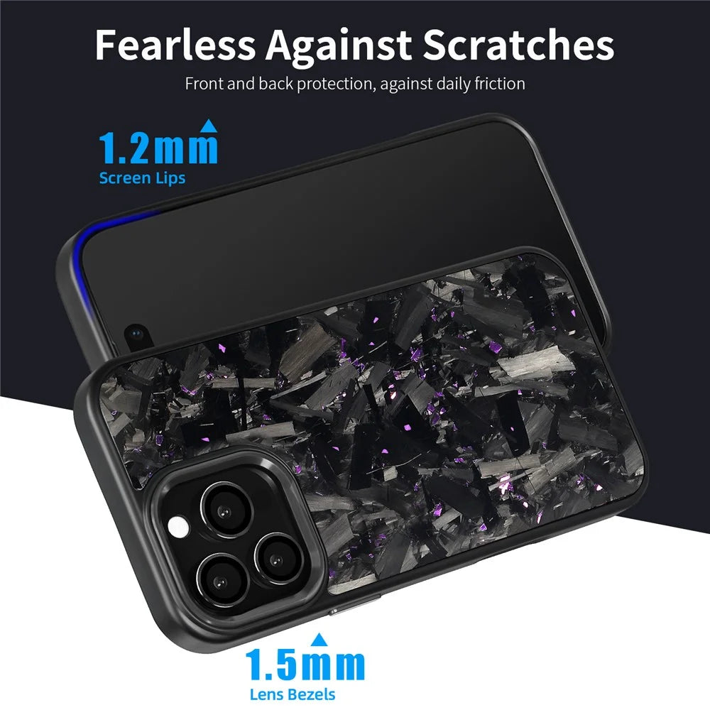 For iPhone 16 Pro Max Magnetic Case Large Texture Aramid Fiber + TPU Phone Cover with Metal Lens Frame - Black Lens Frame + Black - 5