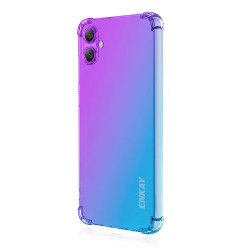ENKAY For Samsung Galaxy A07 4G TPU Case  Thickened Four Corner Drop-proof Phone Back Cover - Purple / Blue - 1