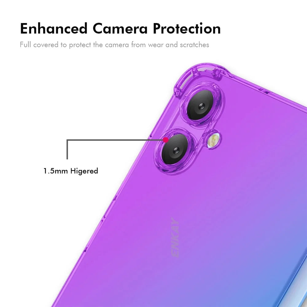 ENKAY For Samsung Galaxy A07 4G TPU Case  Thickened Four Corner Drop-proof Phone Back Cover - Purple / Blue - 4
