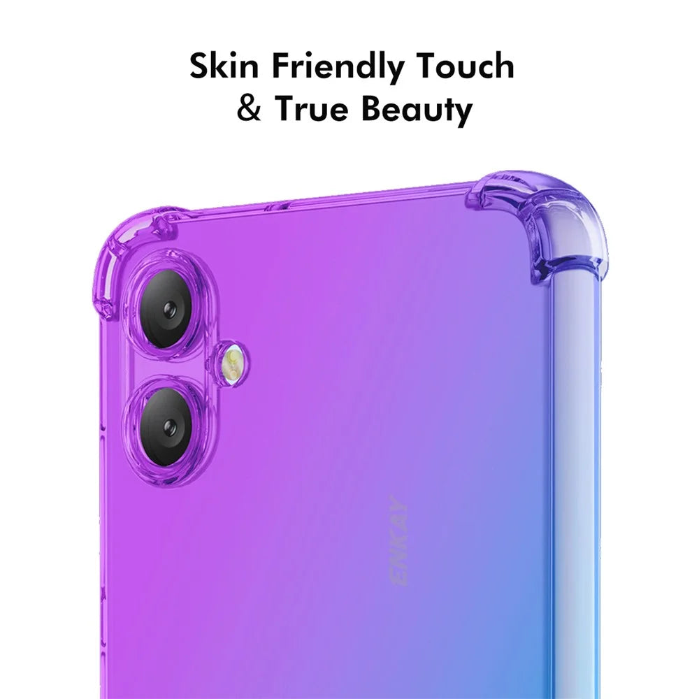 ENKAY For Samsung Galaxy A07 4G TPU Case  Thickened Four Corner Drop-proof Phone Back Cover - Purple / Blue - 5
