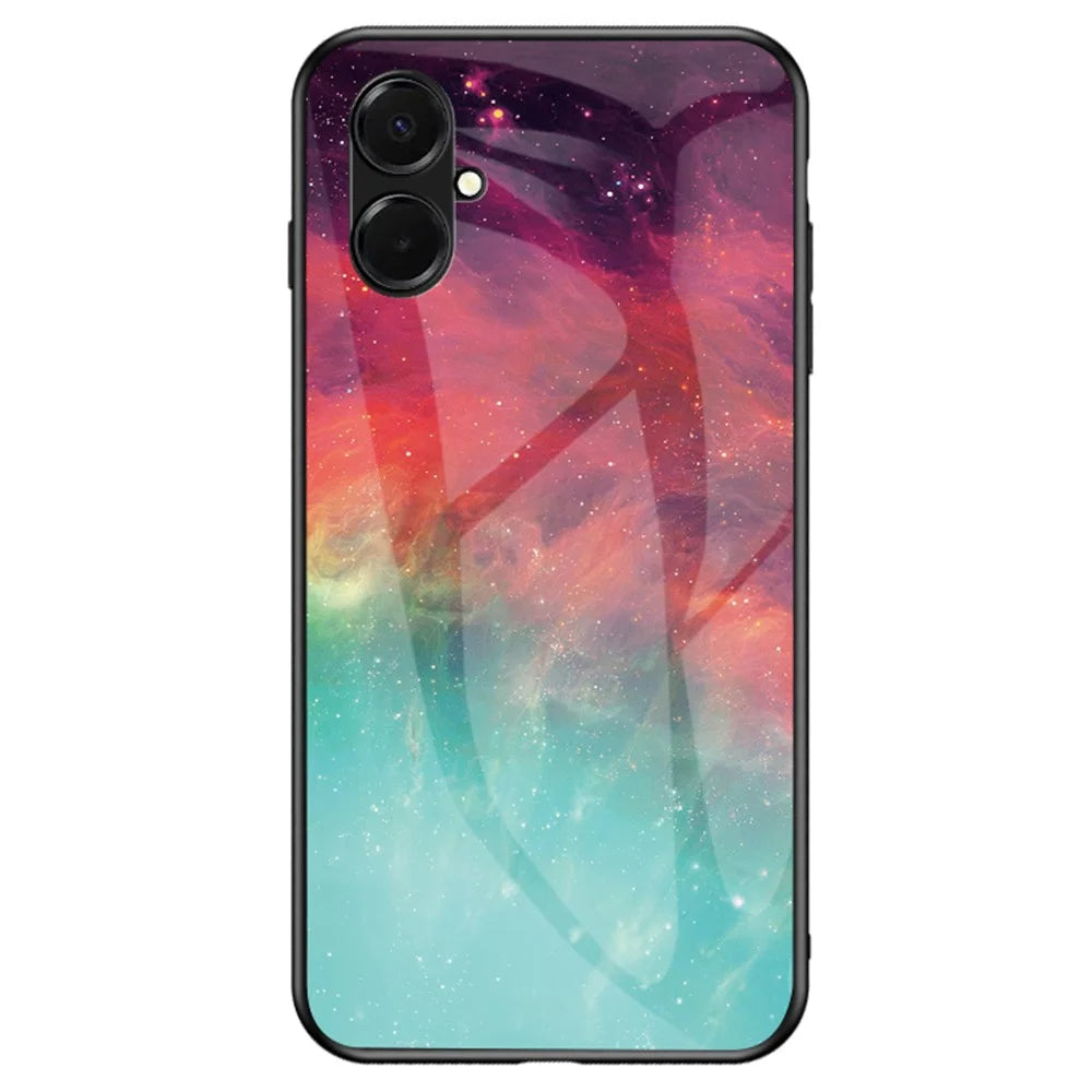 For Samsung Galaxy A08 5G / A08 4G / A07 4G Case Starry Sky Pattern Tempered Glass Phone Cover - Color Starry Sky - 1
