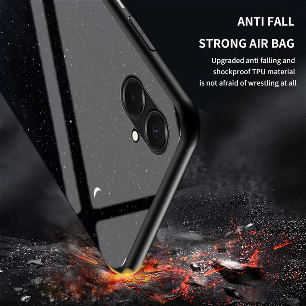 For Samsung Galaxy A08 5G / A08 4G / A07 4G Case Starry Sky Pattern Tempered Glass Phone Cover - Color Starry Sky - 2