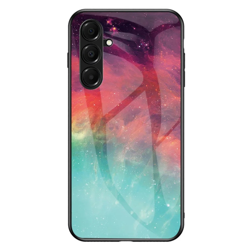For Samsung Galaxy A18 5G / A18 4G / A17 5G / A17 4G / A26 5G Case Starry Sky Pattern Tempered Glass Phone Cover - Color Starry Sky - 1