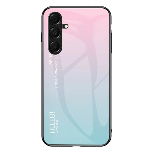 For Samsung Galaxy A18 5G / A18 4G / A17 5G / A17 4G / A26 5G Case Anti-Scratch Tempered Glass + PC + TPU Phone Cover - Gradient Pink Blue - 1