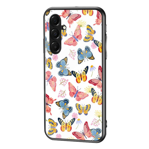 For Samsung Galaxy A18 5G / A18 4G / A17 5G / A17 4G / A26 5G Case Butterfly Pattern TPU + Tempered Glass Protective Phone Cover - Colorful Butterfly - 1