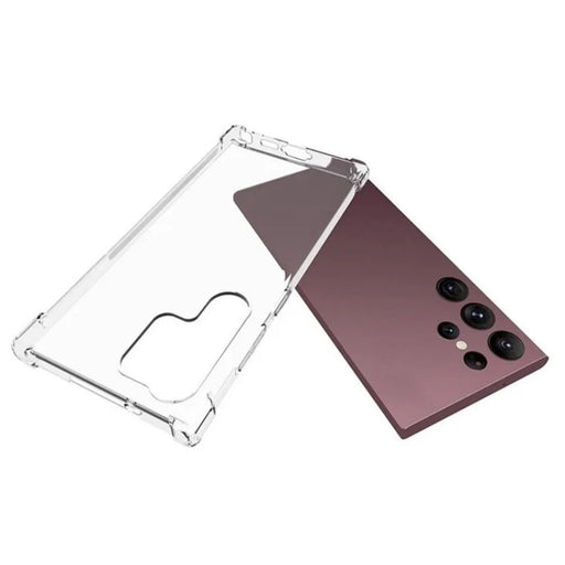 WANLONFENG For Samsung Galaxy S23 Ultra Back Cover  TM Series 2.0mm Clear TPU Phone Case (Big Lens Hole) - Transparent - 2