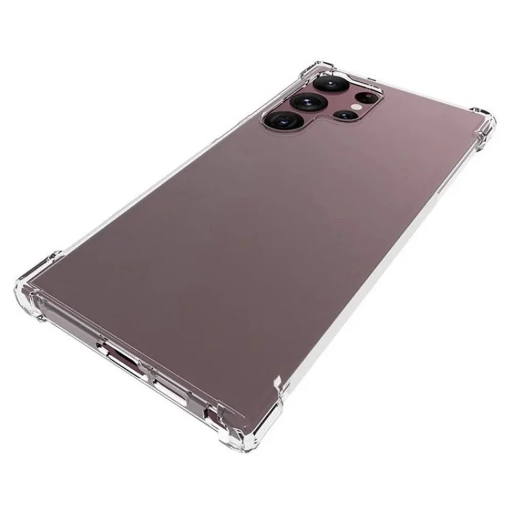 WANLONFENG For Samsung Galaxy S23 Ultra Back Cover  TM Series 2.0mm Clear TPU Phone Case (Big Lens Hole) - Transparent - 4
