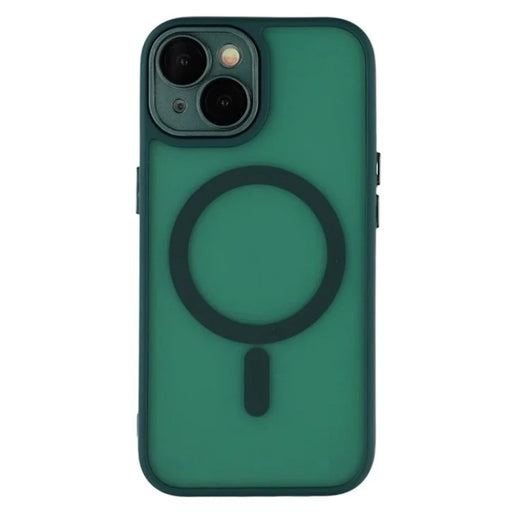 WANLONFENG For iPhone 13 6.1 inch Case Compatible with MagSafe  QB Series PC TPU Phone Cover with Screen Film - Dark Green - 2