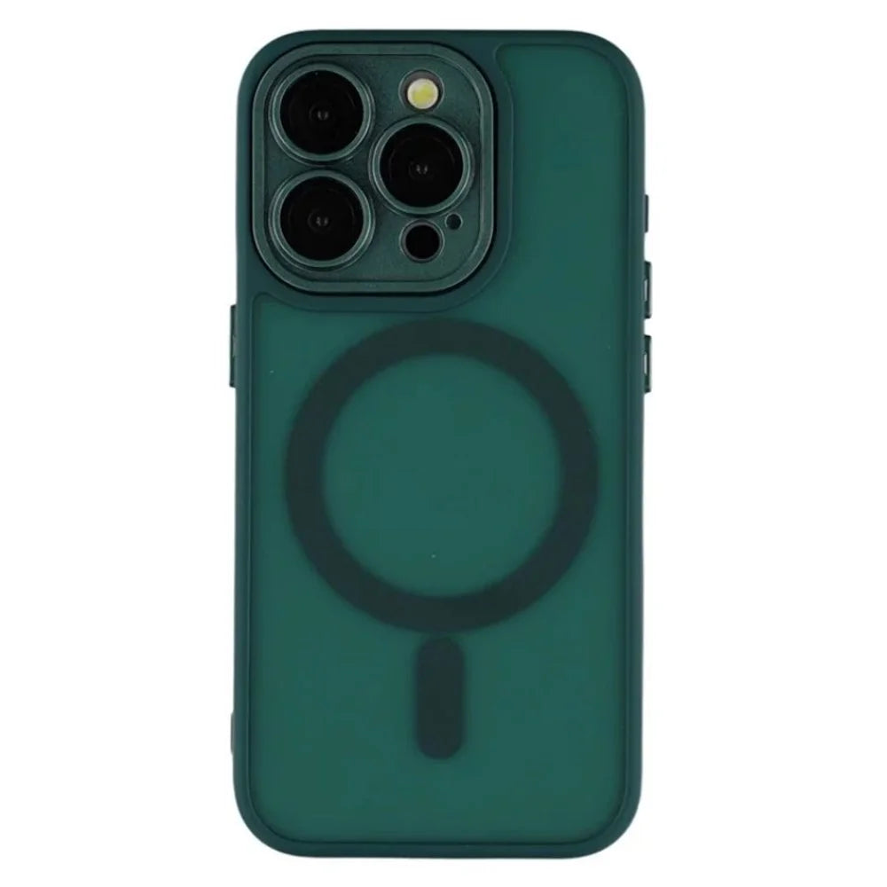 WANLONFENG For iPhone 11 Pro Max Case Compatible with MagSafe  QB Series PC TPU Phone Cover with Screen Film - Dark Green - 2