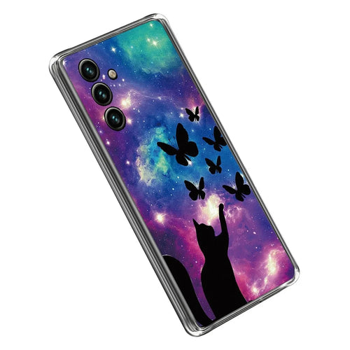 For Samsung Galaxy A14 5G / A14 4G Pattern Printing IMD Anti-scratch Soft TPU Cover Drop-proof Cell Phone Case - Cat and Butterflies - 1