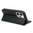 For Realme 14 5G Wallet Case Magnetic Closing PU Leather Phone Cover with Wrist Strap - Black - 4