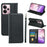 For Realme 14 5G Wallet Case Magnetic Closing PU Leather Phone Cover with Wrist Strap - Black - 7
