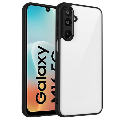 For Samsung Galaxy M16 5G / F16 5G Case Matte Skin Touch Clear PC + TPU Shockproof Phone Back Cover - Black - 1