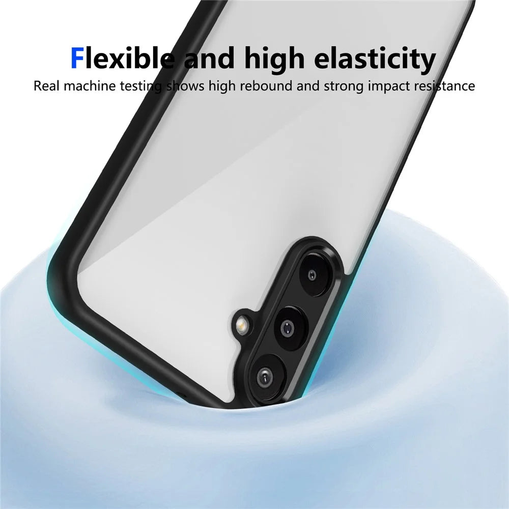 For Samsung Galaxy M16 5G / F16 5G Case Matte Skin Touch Clear PC + TPU Shockproof Phone Back Cover - Black - 3