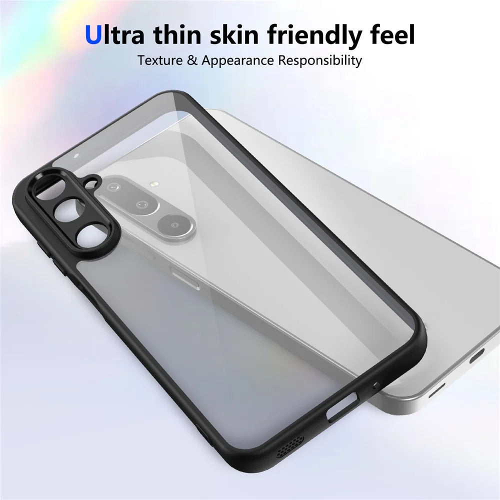 For Samsung Galaxy M16 5G / F16 5G Case Matte Skin Touch Clear PC + TPU Shockproof Phone Back Cover - Black - 5